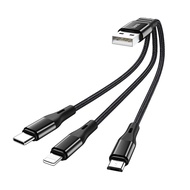 Hoco X47 3 in 1Cable Harbor 3-in-1 charging cable 25cm aluminum alloy connectors TA to TC+IP+Micro