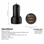 Aukey CC-T8 Quick Charge 3.0 Car Charger 2-Port Car Cas Black