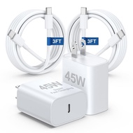 Essri 45w PD 3.0 Supper Fast Charger for iPhone 16/15 Pro Max Charger Fast Charging,2Pack USB C Char