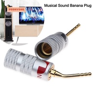 PEONYTWO Musical Sound Banana Plug,  Gold Plated Nakamichi Banana Plug, Pin Screw Type Banana Connectors Plugs Jack Black&amp;Red Speaker Wire Cable Connectors
