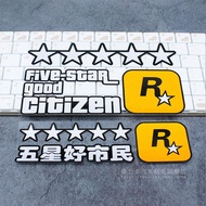 GTA Speed 5 Unique Game Creative Car Sticker R Star Five Star Costco Rear Glass Sticker Electric Car