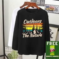  Outdoor nature graphic baju perempuan women men cotton t-shirt lengan panjang/long sleeves viral plus size tee