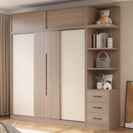 Solid Wood Wardrobe Sliding Door Wardrobe Household Bedroom Wardrobe Modern Simple Large Wardrobe Be