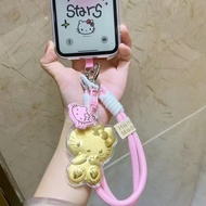 Water Shell 20mg Pure Gold 999kitty High-value Keychain Cute Mobile Phone Chain Pendant kt Hello Kit