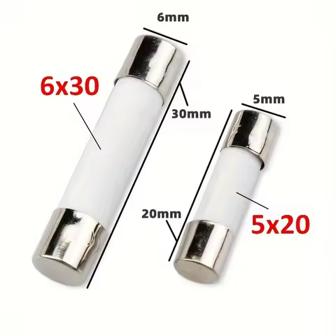 10pcs 5*20mm 6*30mm Fast Blow Tube Fuses 250V 0.5-30A AMP Fuse Ceramic Fuse