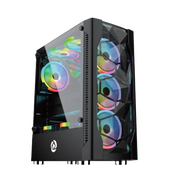 INPLAY Meteor 03 BLACK / WHITE Mid Tower Gaming PC Case Black Desktop Casings