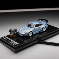 MH 1/64 Porsche 993 Blue Alloy Diecast Car Model Toy Birthday Gift
