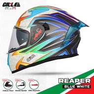 Gille 135 GTS Series V1 Reaper Full Face Dual Visor Motorcycle Helmet with Free Lens