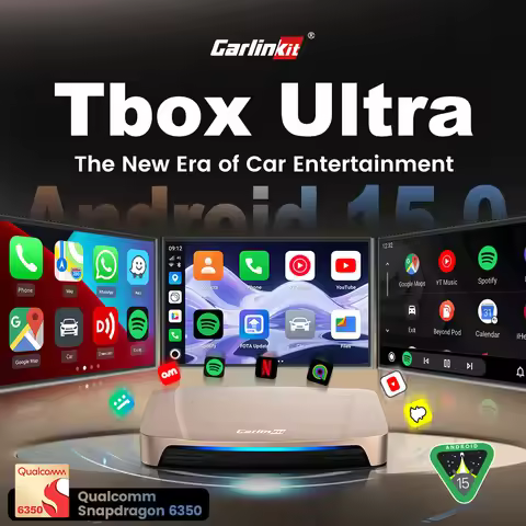 CarlinKit Android 15 Ultra SM6350 8-Cores 128GB CarPlay Ai Box For Netflix YouTube FOTA Upgrade Wire
