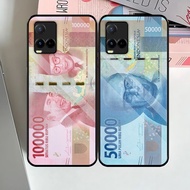 HP QT34 SoftGlass Shiny Glass 2D/3D Money Motif For Vivo Y21/Y21s/Y21e/Y33s - Current Case Cassing P