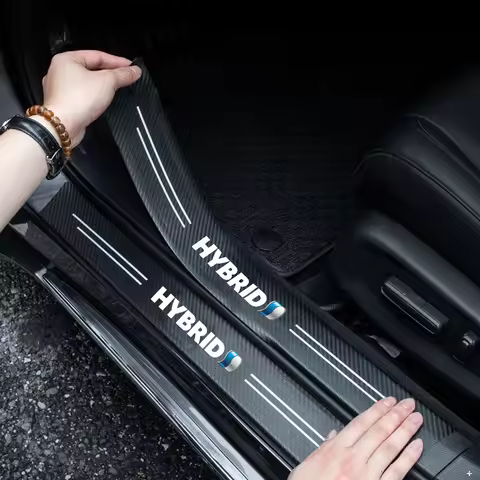Car Stickers Door Sill Strips Pedals Carbon Fiber Protection Strips for HYBRID Toyota RAV 4 Prado Ca