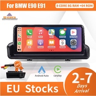 Wireless CarPlay Android ออโต้คาร์เครื่องเล่นมัลติมีเดียสำหรับ BMW 3 Series E90 E91 E92 E93 GPS วิทยุหน้าจอแสดงผล4G