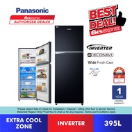 Panasonic Inverter 2 Door Fridge 395L NR-TL381BPKM Top Freezer Refrigerator Steel Door