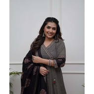 STOK SEDIA ADA S-2XL 🤩 CORAL BELLS DESIGN Baju KURTI ANARKALI fabric KAPAS, Hasil CETAKAN AJRAKH CAN