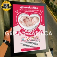 Baby Biodata plus frame 10 rs 24x34 cm birth gift/ baby birth gift/ with love theme baby gift/ with 