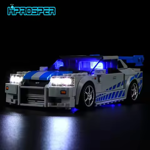 Hprosper LED Light For 76917 Speed 2 Fast 2 Furious Nissan Skyline GT-R (R34) Decorative Lamp (Not I