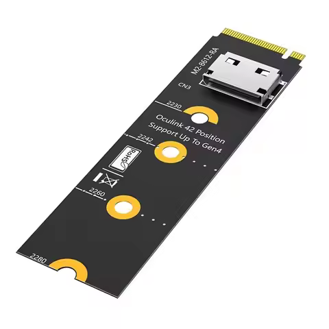 Digital Essentials M.2 NVMe to Oculink EGPU Riser Card NVMe Key M to SFF-8611/8612 Adapter, PCI-E 4.