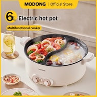 MODONG Electric Hot Pot 6L Micro-pressure Hot Pot Double Flavor Non-Stick Coating Hot Pot MD-HGE06