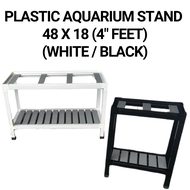PLASTIC AQUARIUM STAND  48 X 18 (4" FEET) (WHITE / BLACK) - RAK AKUARIUM Fish Tank Aquarium Stand  鱼