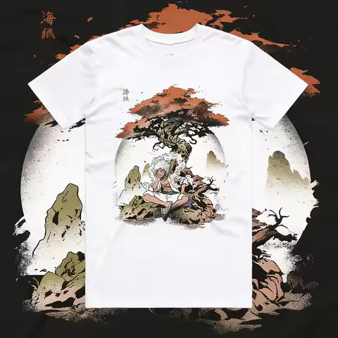 Summer 2026 One Piece Munchie D. Luffy "Fifth Nikka Β· Zen Breeze" 100% Cotton Printed Loose T-shirt