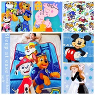 Imported kids cartoon pattern super soft flannel Paw Patrol Frozen Barbie Peppa Pig blanket for Kids