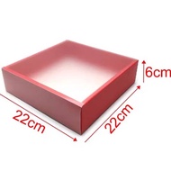 4 Cavity Moon Cake Drawer Box Packaging Box with PVC Cover Kotak Biskut Box Red Gold