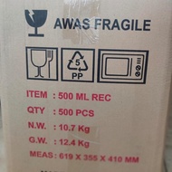 1 Dus Thinwall Dm 500Ml Food Container Persegi Panjang Food Grade High