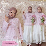 Himeka Vintage - Arin Blouse - Coquette Blouse - Cottagecore Blouse - Vintage Blouse - Plain Striped