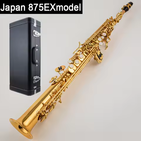2025 new Saxophone Soprano 875EX Model Bb Lacquer gold Soprano sax Brass Musical instrument With Sax