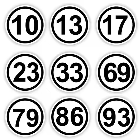 Racing Number 11 23 33 68 69 86 77 93 in Circle for Motogp Motorcycle Helmet Motorbike Body Decal Wi