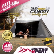 MOUNTAINHIKER 5-8 Person Outdoor Shelter Silver Coated Luxury Black Camping Tent Hiking Door Curtain