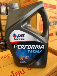 น้ำมันเครื่อง รถยนต์เบนซิน ใช้แก๊ส ngv lpg หรือ 2 ระบบ ปตท PTT Performa NGV 10w-40 ขนาด 4 L.