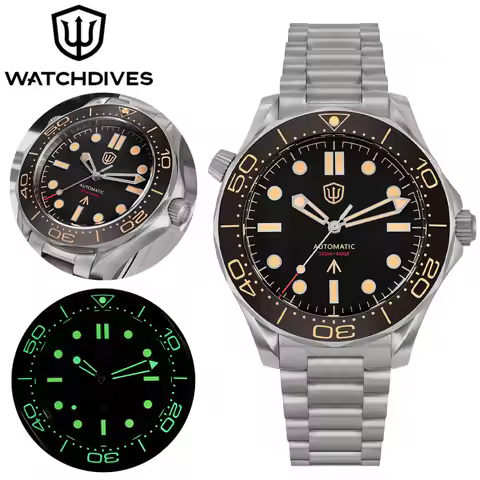 Watchdives WD007 Automatic Diver Watch NH35/NH38 Movement C3 Luminous Domed Sapphire Crystal Watches