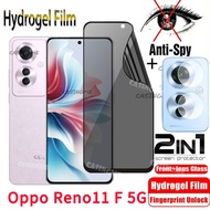 ฟิล์มไฮโดรเจลเพื่อความเป็นส่วนตัวแบบนิ่ม5ก. สำหรับ Oppo Reno11ป้องกันคนแอบมองฟิล์มกันรอยป้องกันเต็มพื้นที่ของหน้าจอสำหรับ Oppo Reno11F Reno 11F Reno 11 F OppoReno11F กล้องมองหลังฟิล์มป้องกัน