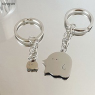SIY  Cute Cartoon Ghost Key Chains Metal Bag Car Keychain Funny Dumpling Pendants Couple Lovers Friends Gifts Keyring Women Men n