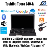 LAPTOP TOSHIBA TECRA Z40 i3 4th GEN 4GB RAM 128SSD