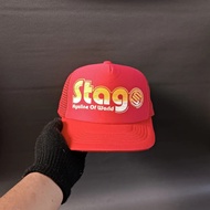 MERAH Vintage Hat Trucker Hat Unisex Mesh Hat Men Women STAGE Red