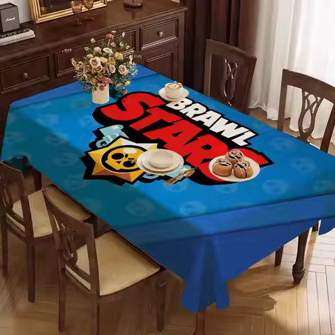 Strategy Game B-BRAWL STARS Table Cloth Rectangular Stain Tablecloth Oilcloth Mantel Mesa Impermeabl