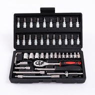 46pcs Multifunctional Toolbox Set Manual Wrench Socket Kit Pembaikan Perkakasan Kotak Alat Pliers Wr