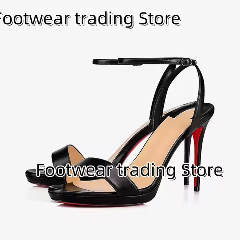 Queen Ankle Strap Sandals Wedding Dress Women Shoes Stiletto Open-Toe Women Shoes Escarpins High Hee