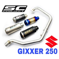 Suzuki Gixxer250 Exhaust Full System Piping Stainless Steel SC Project Muffler Accessories Ekzos Man