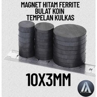 Black Magnet Ferrite Round Coin Disc Refrigerator Sticker 10x3mm 10x3 mm 10mm x 3mm Fridge Magnet