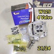 WAVE125 W125 S/X LEO Racing Head 21/24 Model 4 Valve 21mm X 24mm Comp Set