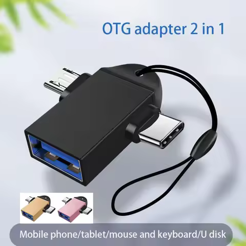 2-in-1 OTG Adapter USB-A 3.0 Master To Micro USB-C And Type C Male Connectors Converter For MacBook 