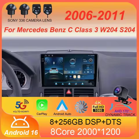Android 16 For Mercedes Benz C Class 3 W204 S204 2006 - 2011 Car Radio Multimedia Video Player Navig