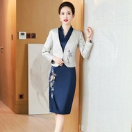 春秋新品高端時尚兩件套喜婆婆高貴優雅媽媽裝禮服平時可穿