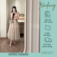 Huong fashion flared leaf lace dress