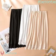 ANEMONE Women's Lace Long Underskirt, Mesh Flower Anti-glare Safety Underskirt Slips Skirt, Elastic 