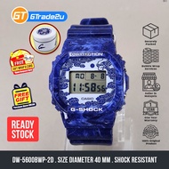 Original G  Shock DW-5600BWP-2D Digital Petak China Blue Porcelain Watch [READY STOCK]