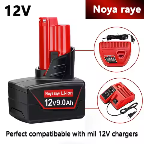 12V Battery Replacement for Milwaukee M12 Battery 3.0/9.0Ah XC 48-11-2412 48-11-2440 Compatible with